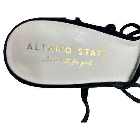 Women's Altar'd State Black Platform Sandals Heel Shoes 10 Block Strappy - Picture 11 of 11